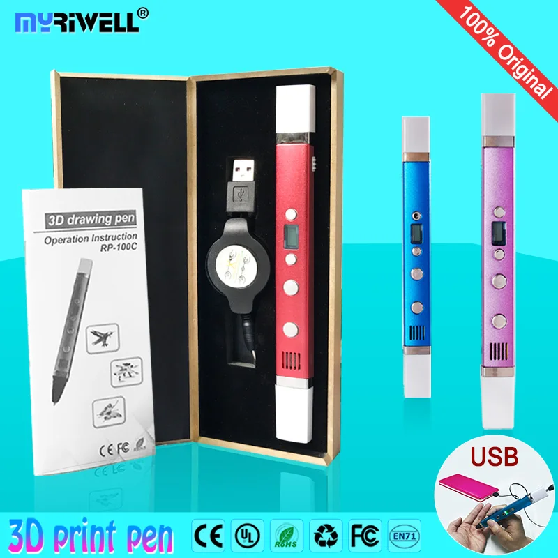 

myriwell 3d pen 3d pens,LED display,USB Charging,3d printer pen-3d magic pen,Best Gift for Kids,Support mobile power supply,