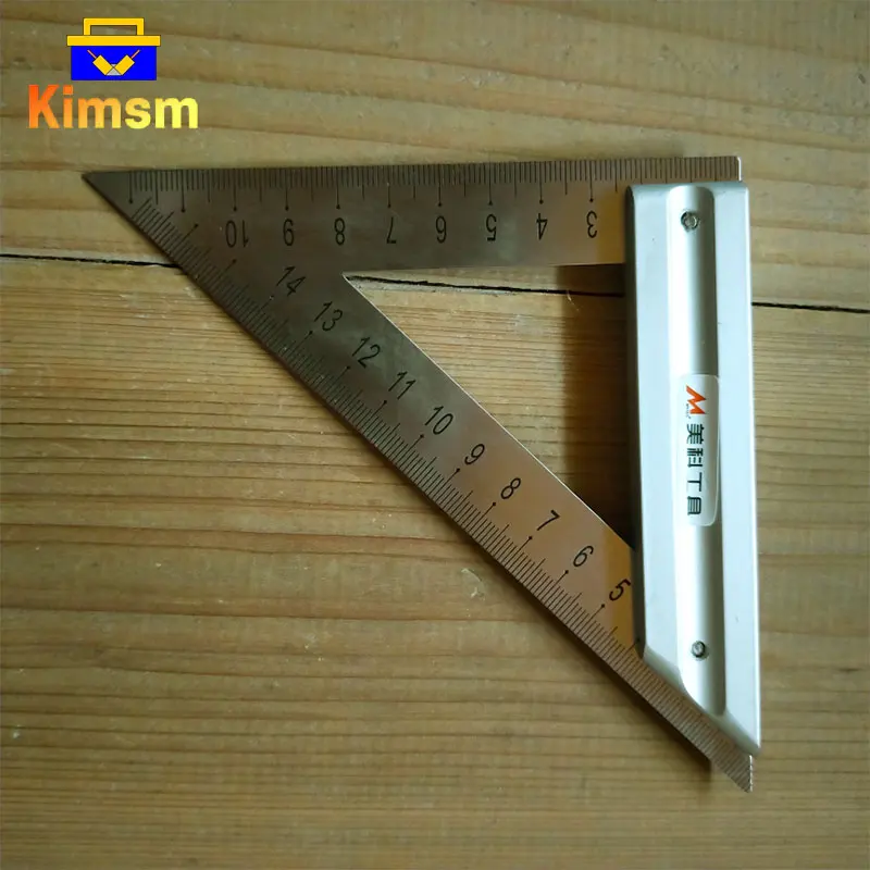 120mm 180mm Thicken Aluminum Base Triangle Ruler For Woodworking 45/90 Degree Scribe Tool Carpenter Triangle Angle Measure Ruler