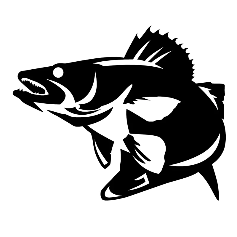 

40737# 18x15 cm Die-Cut Vinyl Decal Walleye Fishing Car Sticker Waterproof Auto Decors on Bumper Rear Window