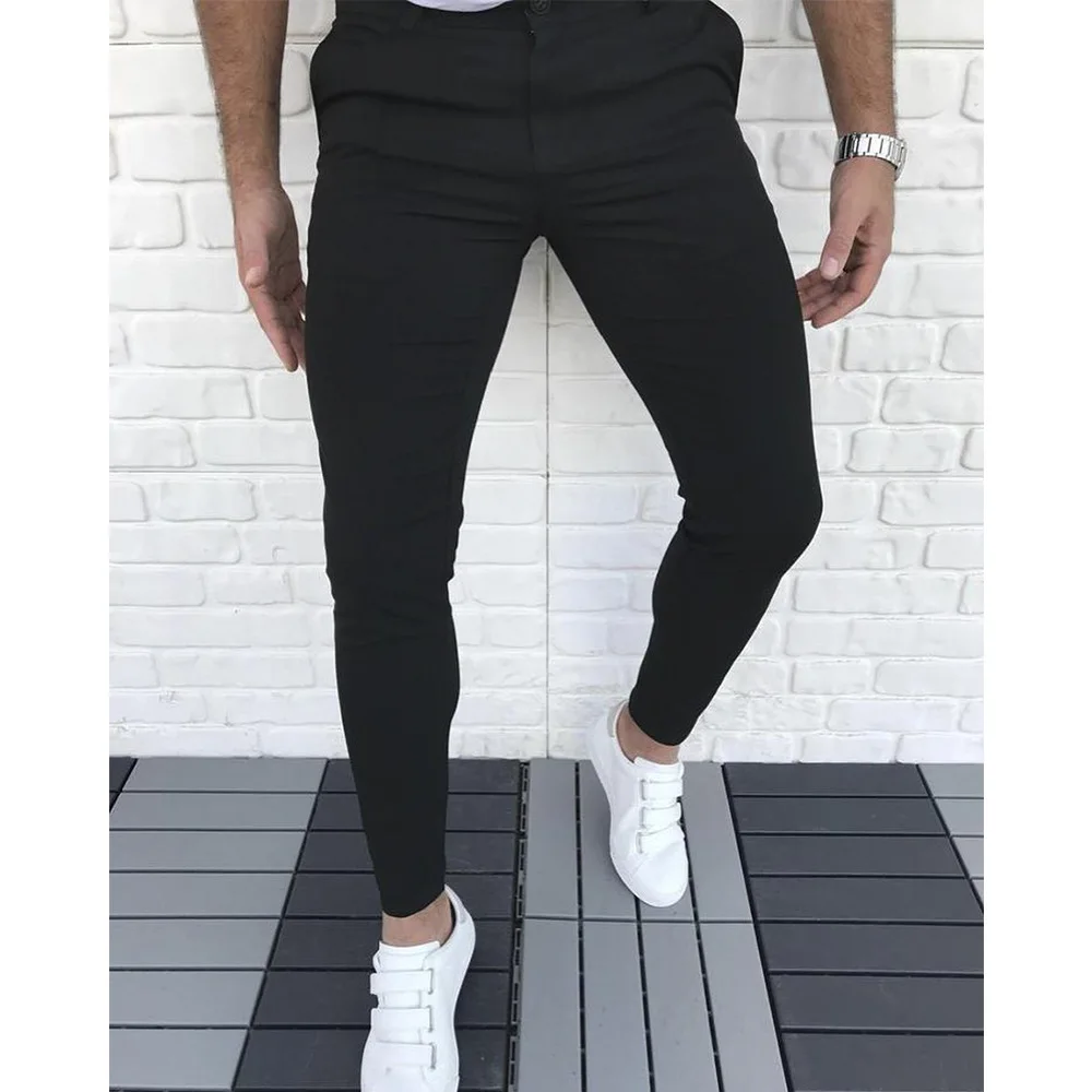 Men\'s Fashion Casual Pants Streetwear Trousers New Slim Fit Social Business Office Autumn Straight Soft Male Suit Pants Hot Sale