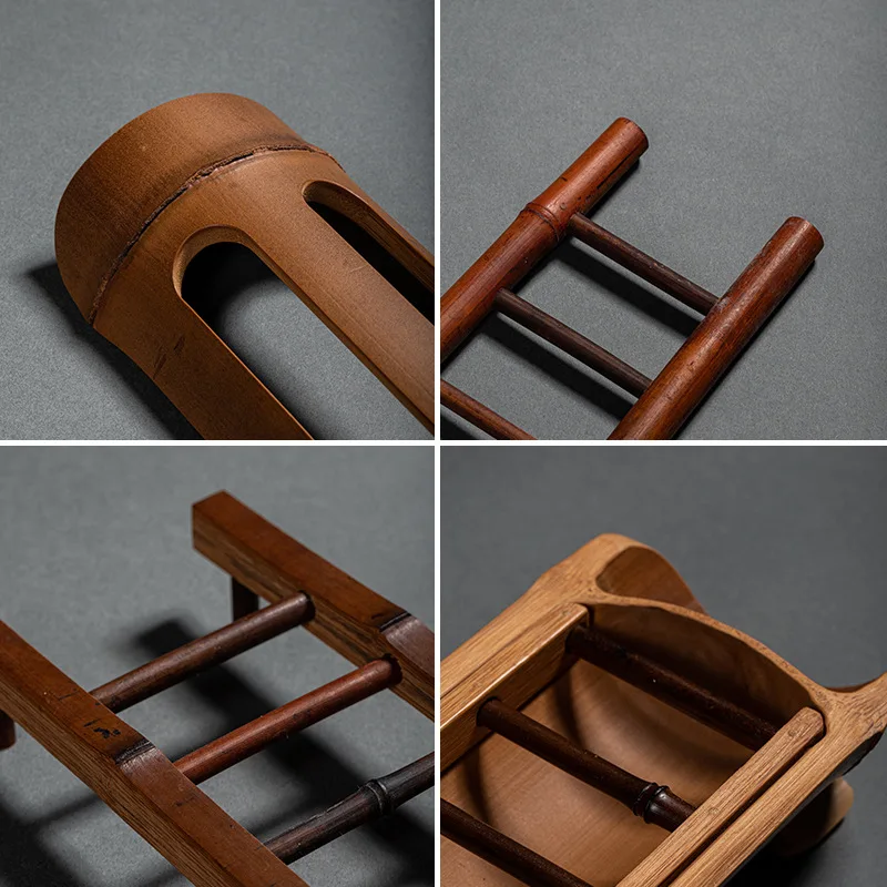 Bamboo multi-grid cup holder double-layer storage bamboo drying cup holder drain rack cup support