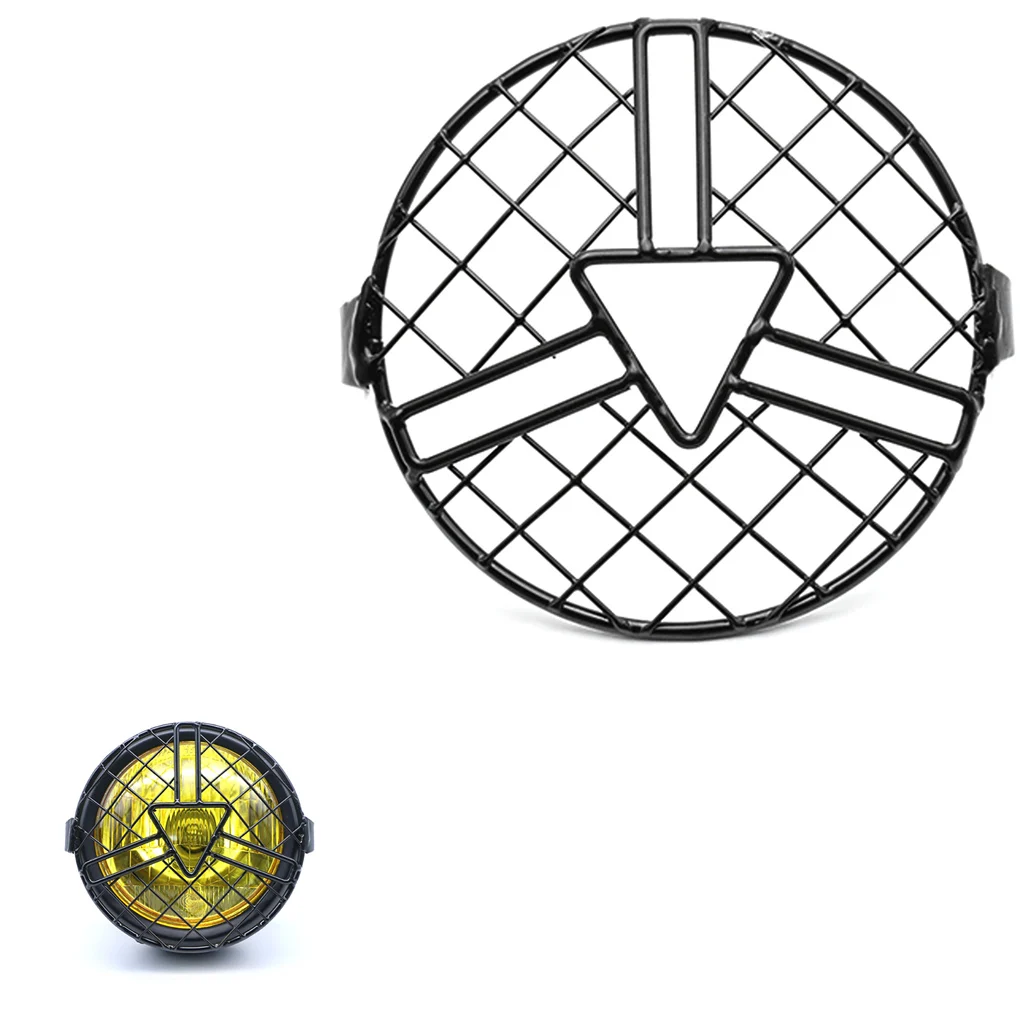 

New For CB400SS EN GN CG 125 250 Universal 6.5" 6inch Motorcycle Front Headlight Lampshade Mesh Grill Cover Mask Protector Guard