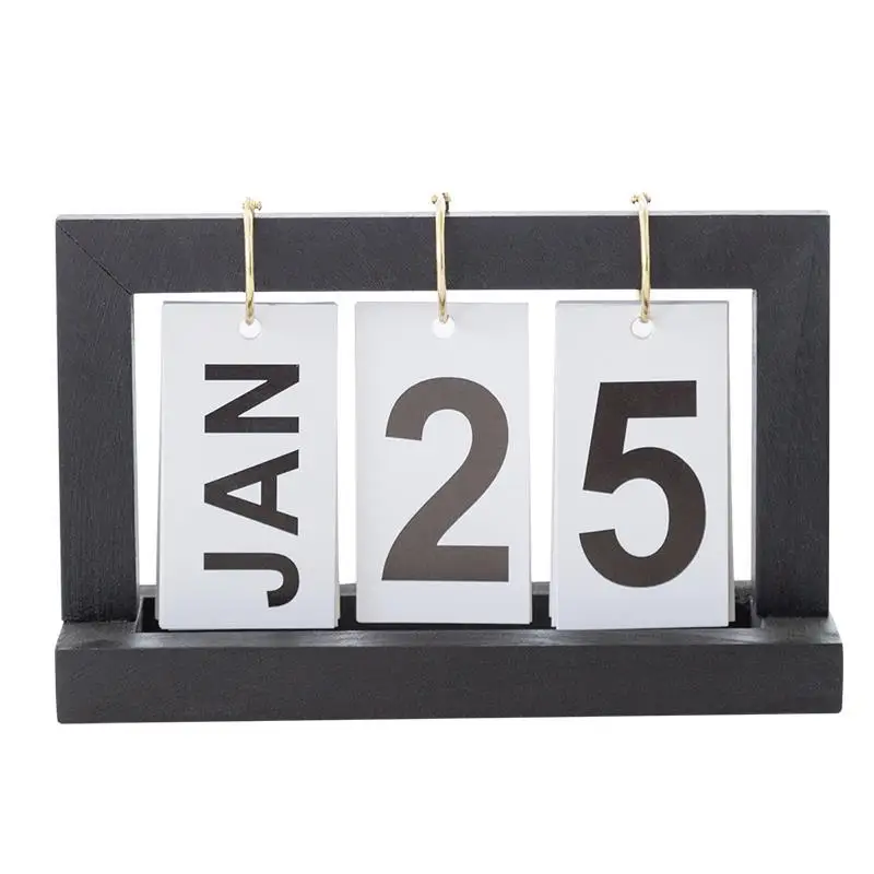 Wood Simple Page Flipping Small Calendar Retro Desk Calendar Office Decoration Desktop Decoration Calendar Decoration