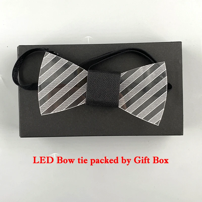 Luminous LED Bow Tie Neon Light Festival Accessories Party Supplies Glowing Acrylic Tie For Halloween Christmas