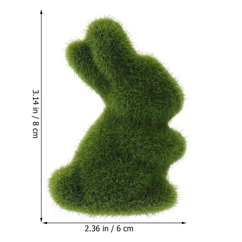 Rabbit Easter Turf Grass Bunny Green Crafts Adornment Decor Adorable Ornament Funny Figurine Imitated Animal Artificial