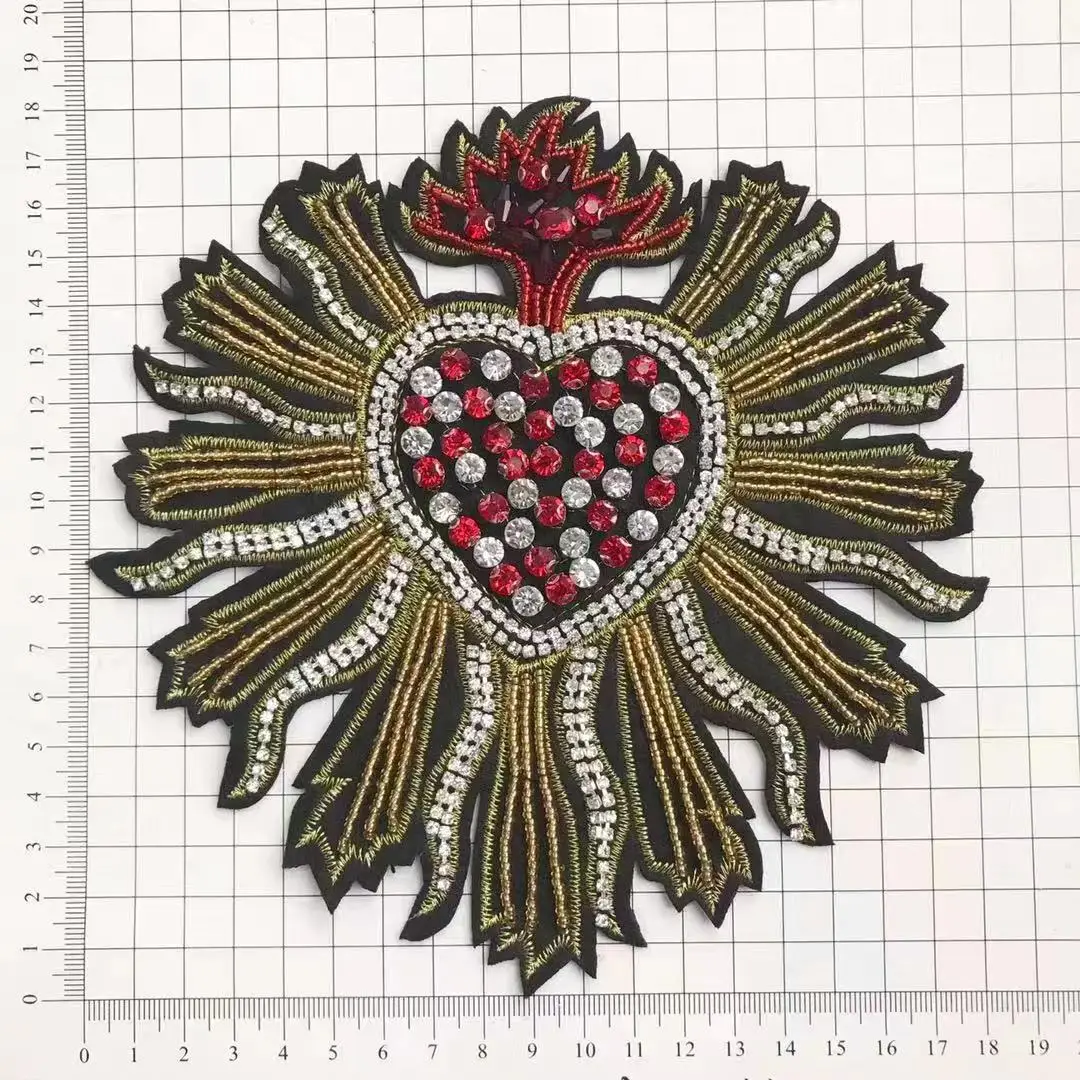 Beaded Big Heart Octopus Cloth Sticker DIY Clothing Bag Decoration Cloth Sticker Clothing Cloth Sticker