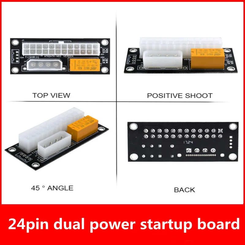 Dual Psu Voeding Riser Kabel ADD2PSU Atx 24Pin Te 4pin Molex Synchrone Connector Adapter Voor Mijnwerker
