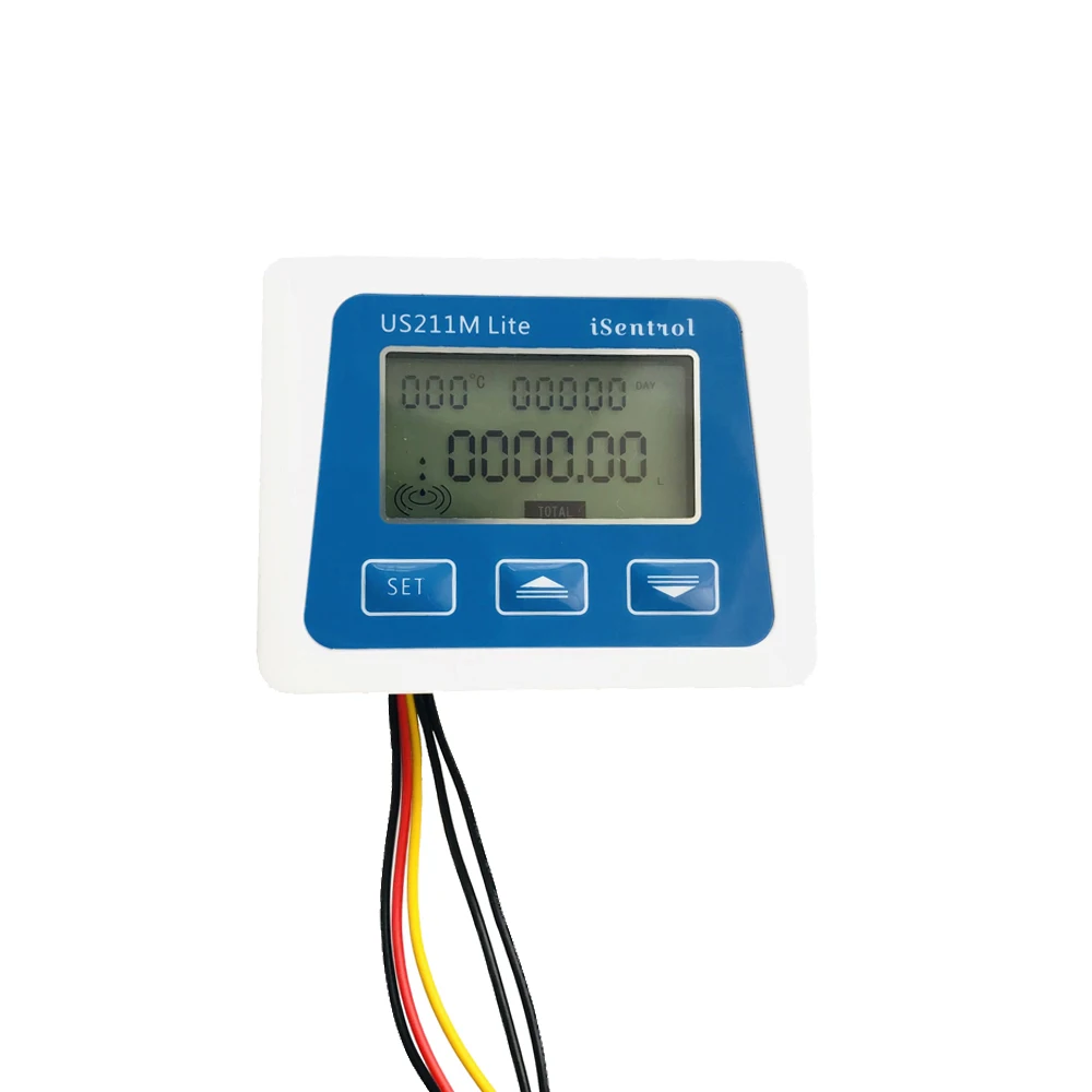 US211M Lite Portable Digital Flow Meter with USN-HS06PQ Flow Sensor 0.1-1.5L/min OD6mm Hose Barb