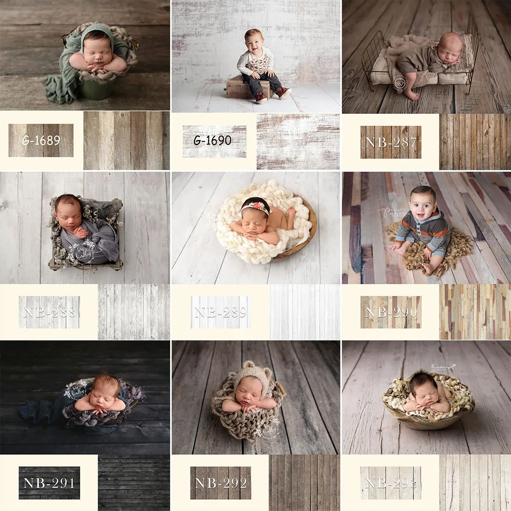 Wooden Floor Kids Portrait Backdrop Wood Newborn Children Birthday Art Background Still Life Photo Studio Photography Props