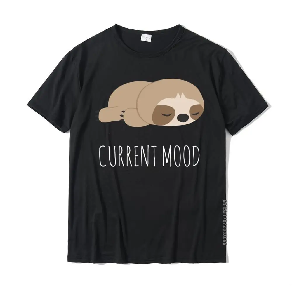 Funny Lazy Sloth Cute Sloth Current Mood Monday Gifts Party T Shirts For Men Cotton Tops Shirts Summer Discount