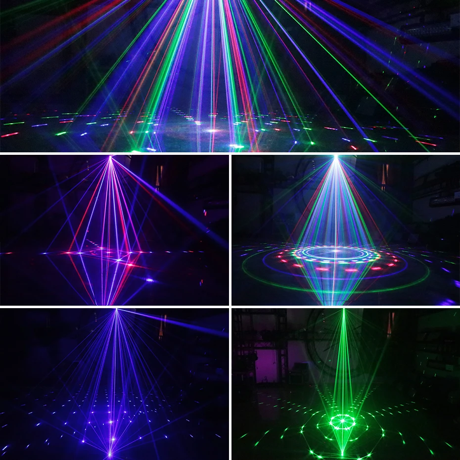 ALIEN Remote 16 Patterns RGB DJ Disco Laser Light Projector Party Christmas Wedding Holiday Sound Active Stage Lighting Effect