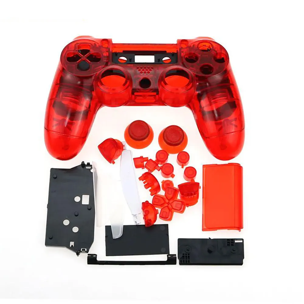 Picture 6: JCD PS4 Controller Custom Clear Full Housing Gamepad Shell Case Buttons Cover Kit Replacement for PS4 V1