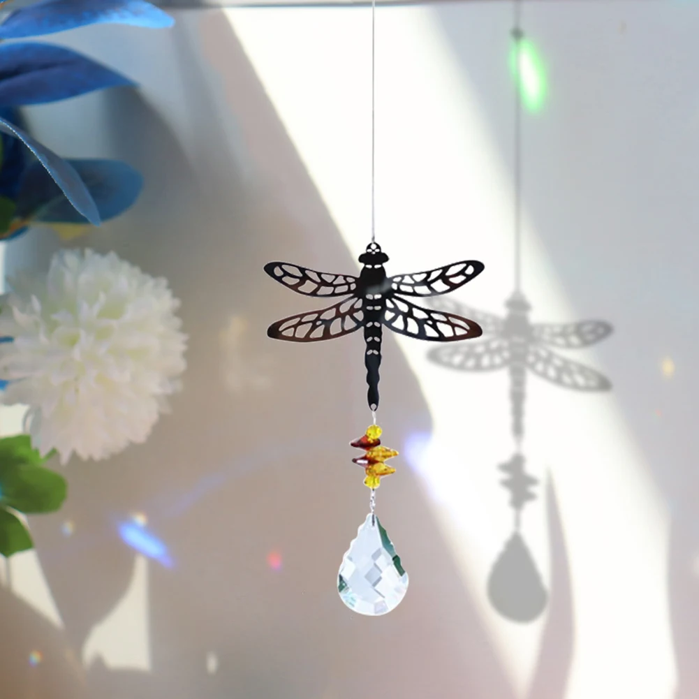 Crystal Sun Prisms Glass Chandelier Solar Hummingbird Owl Wind Chimes Rainbow Chaser Hanging catcher Curtain Pendant Decoration