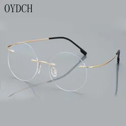 OYDCH Anti-blue light presbyopic glasses round rimless diopter glasses for men and women +1.5 +2.0 +2.5