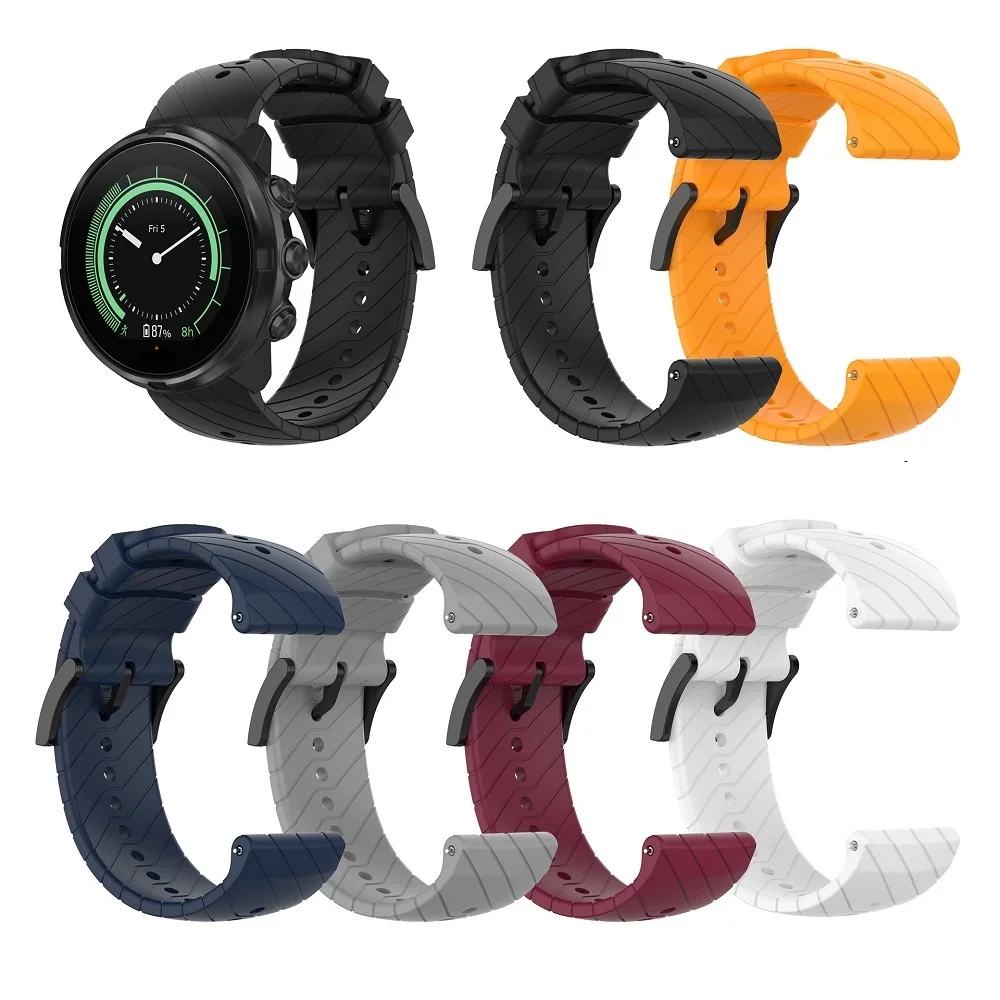 24mm Silicone Bracelet Accessories for Suunto 9/7/d5/spartan sport wrist hr baro Replacement Smart Watch Band for suunto 9 baro