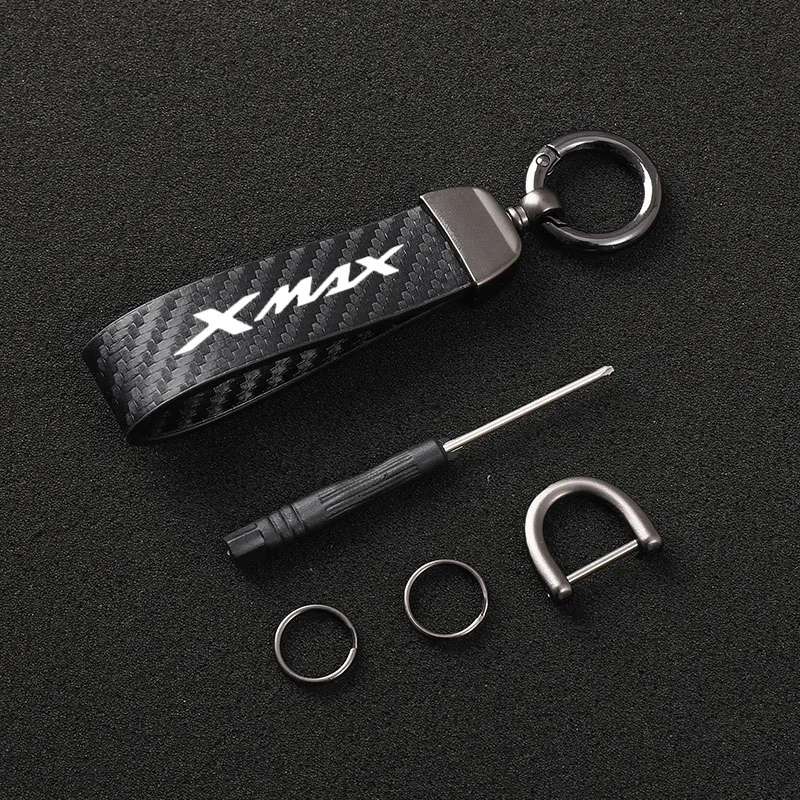 Carbon fiber motorcycle key chain key ring For Yamaha XMAX300 XMAX250 X MAX XMAX X-MAX 300 250 125 250 300 400 Accessories