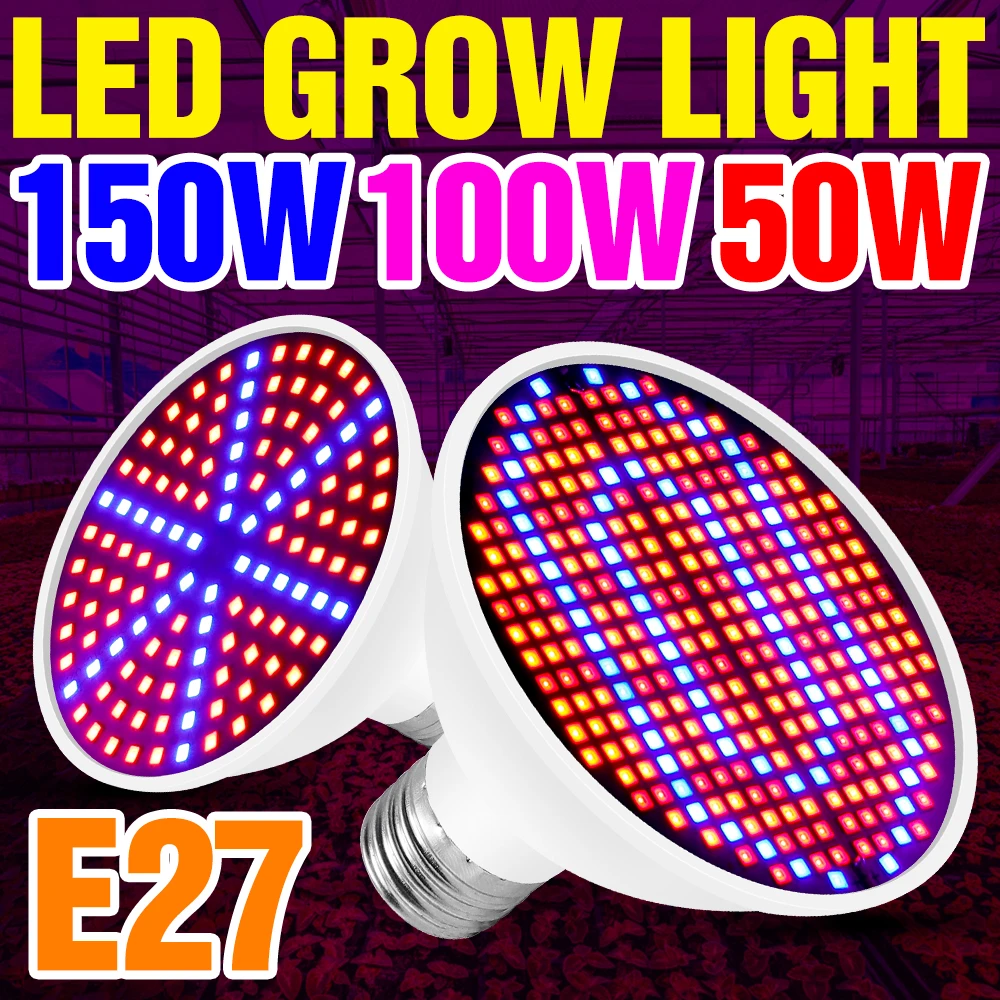 Full Spectrum Phyto Light LED E27 lampa do uprawy roślin 220V żarówka 50W 100W 150W lampa LED do roślin cieplarnianych Phytolamp hydroponika