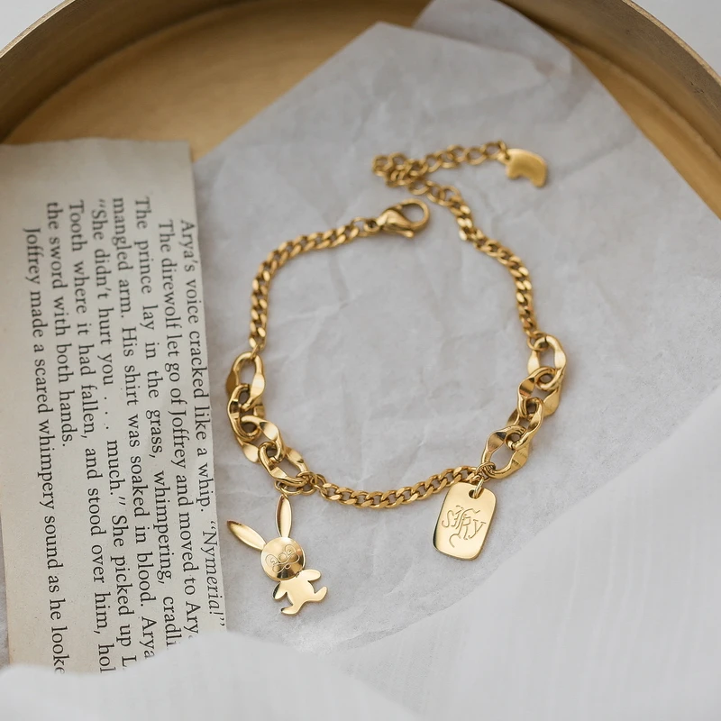 Simple Light Luxury Bunny Bracelet Female Ins Normcore Style Non-Mainstream Design Sense High-Grade Trendy Fashion Does Not Fade