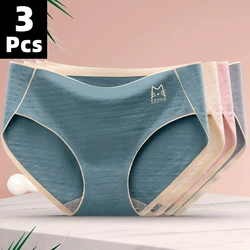 3 pçs/lote cuecas femininas de algodão macio calcinha meninas cuecas sólidas M-XXL listrado calcinha sexy lingerie feminina calcinha