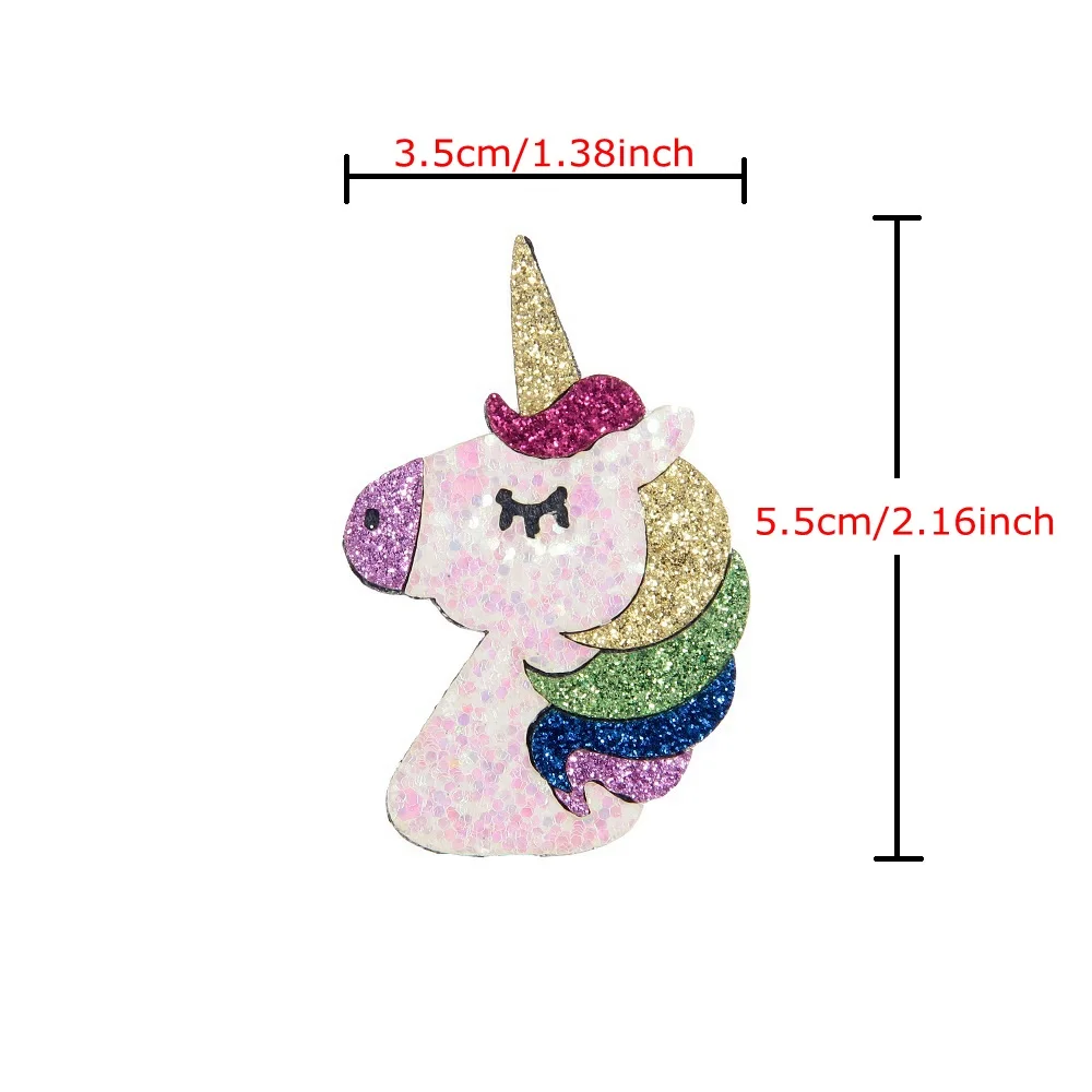 Yundfly 5pcs/lot Cute Flatback Sequin Non-woven Unicorn Owl Cartoon Animals Accessories for DIY Headband without Hair Clips