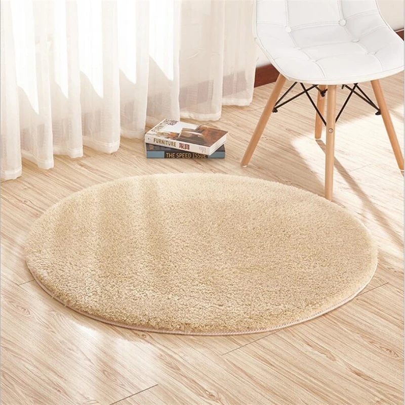 Living Room Bedroom Rough and Soft Round Rug Kids Dining Room Mat Home Carpet Mat Door Mat Decoration Area Mat