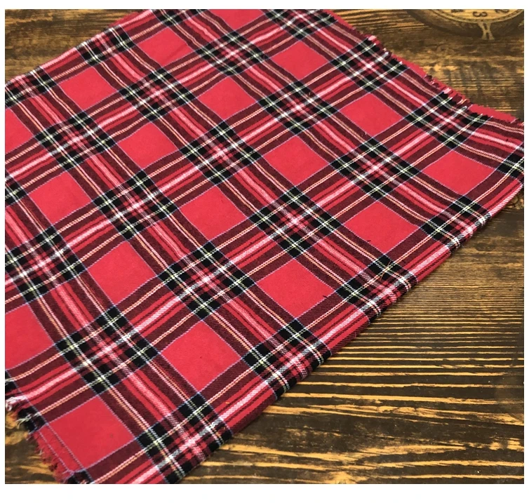 Fabric England College Style Scotland Red Classic Plaid Brushed Cotton DIY Cloth Clothes Fabric/1M