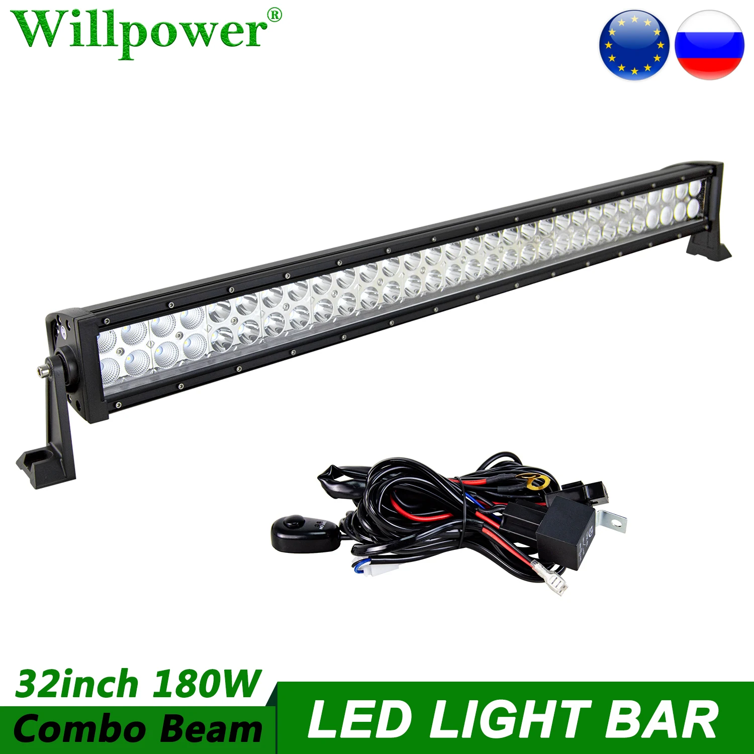 Off-road Car Lower Bumper 32 Inch LED Light Bar For Chevy Tacoma 4runner 4x4 Truck Car Grille Dual Row 180W Fog Lightbar Driving