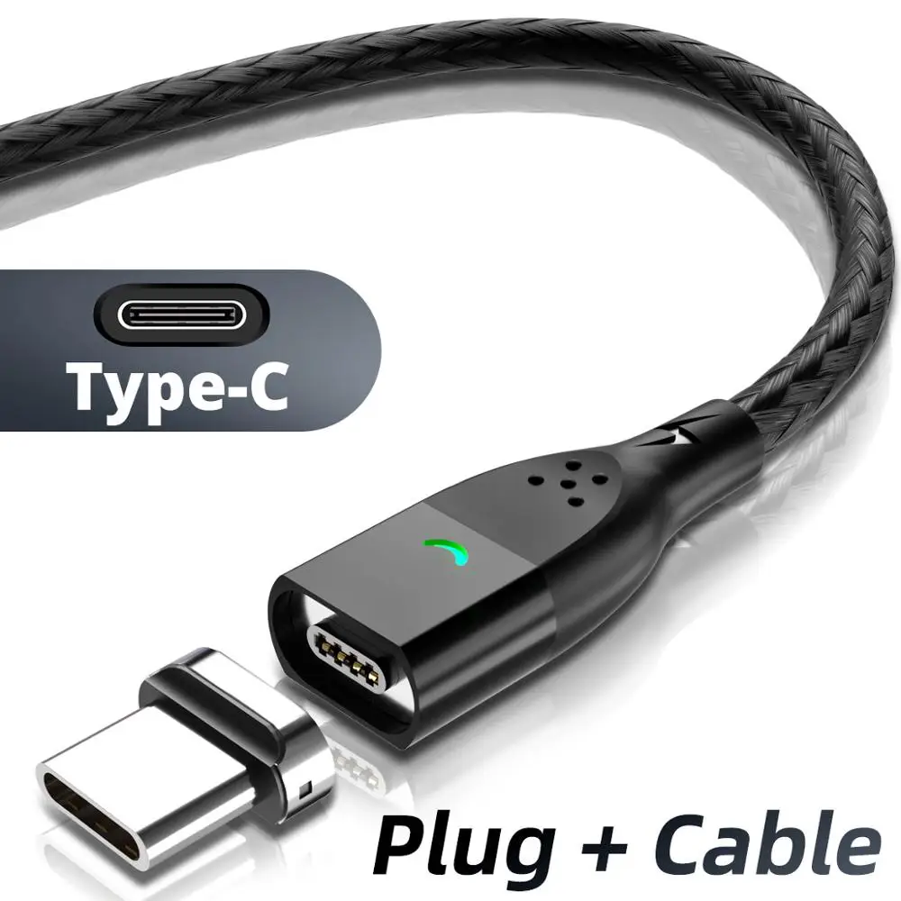 FONKEN Magnetisches Micro-USB-Typ-C-Kabel, schnelles Aufladen, Datenkabel, Magnet-Ladegerät, USB-Typ-C-Kabel für Huawei Xiaomi 13 Pro