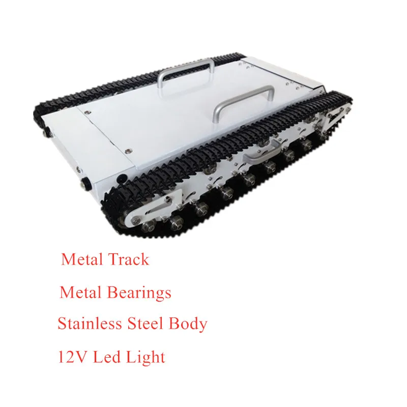 Stainless Steel Big Load Tank Car Chassis RC Large Size Tracked Shock Absorption Metal Track Ready-to-go WT-500 Fighting Robot