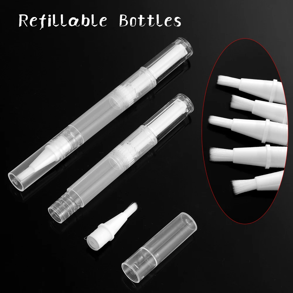 3/5ml Rotatable Empty Refillable Teeth Whitening Brush Pen  Nail Brush Liquid Foundation Bottles Oil Brush Hot Sale Makeup Tools