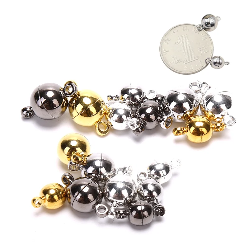 Magnetic Lobster Clasps Buckle Hook Round Crystal Beads Disco Ball Clasp For Bracelet DIY Jewelry Making Findings