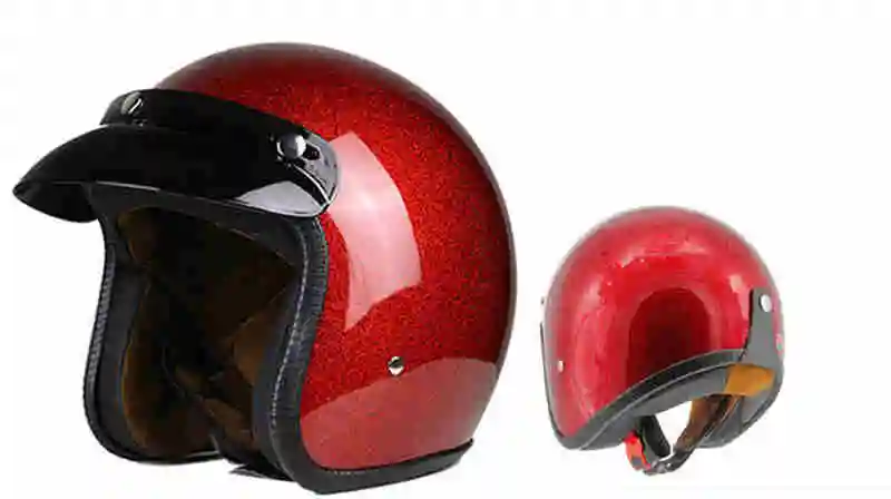 Red Shine Top Quality Open Face Motorcycle Helmet Visor Silver Color Available Vintage Helmet Windshield Shield