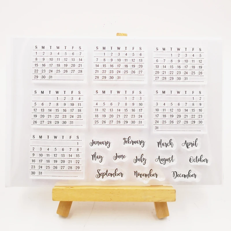 Zfパーティードカレンダー透明シリコンスタンプ/スクラップブッキング/フォトアルバム装飾カード作成用