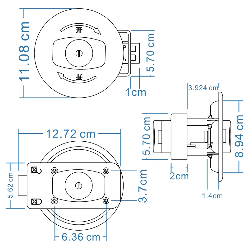 TYTXRV RV Accessories Bathroom Door Lock Brown (With Key) Motor Home Boat Marine Caravan Camper