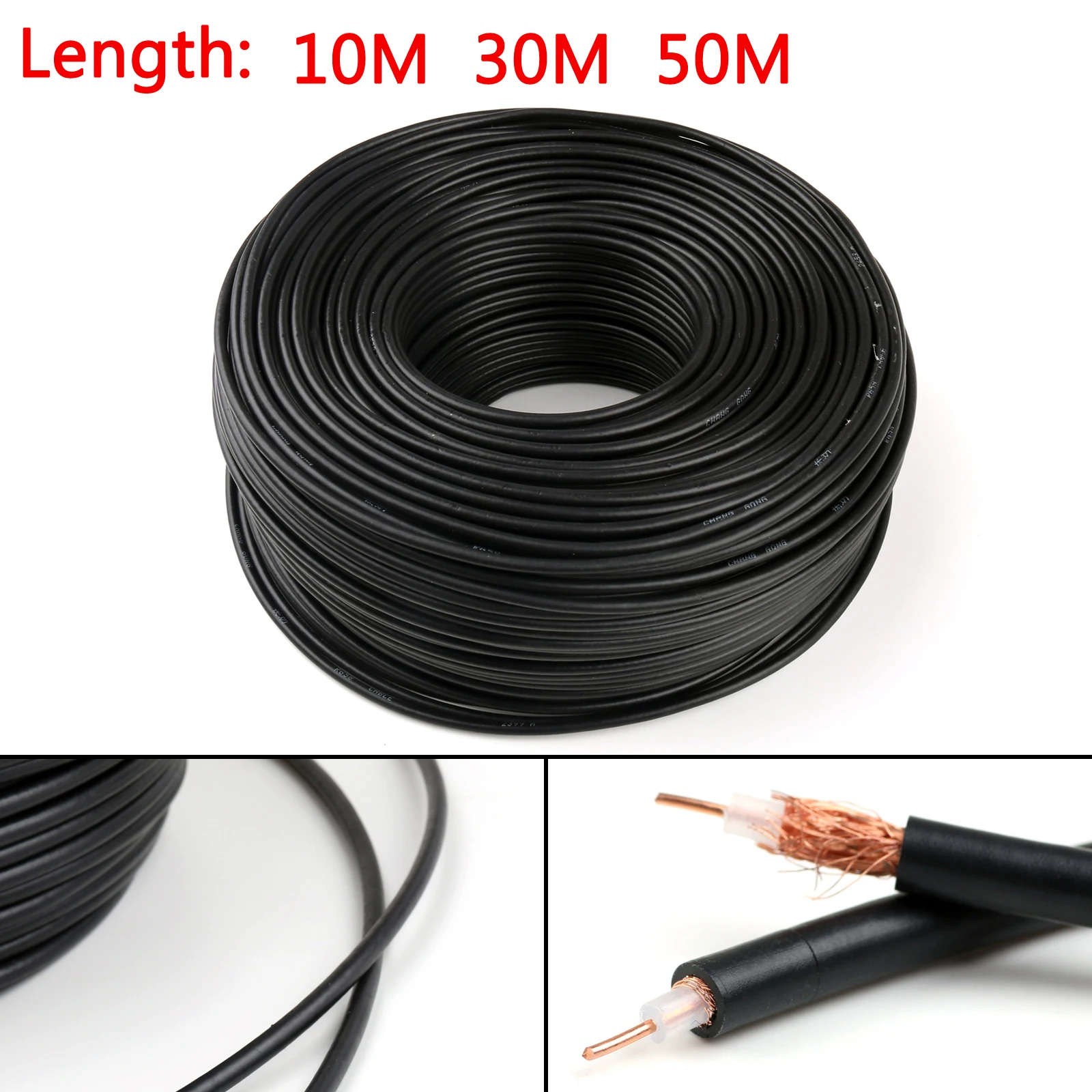 

Areyourshop RG174 RF Coaxial Cable Connector 50ohm M17/119-RG174 Coax Pigtail 10m 30m 50m Hot Sale Wires Cable