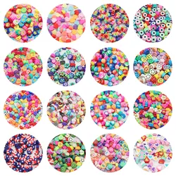 50-100pcs Mixed Flower,Fruit,Stars,Butterflies,Heart Polymer Clay Spacers Loose Beads For Jewelry Making DIY Bracelets Necklace