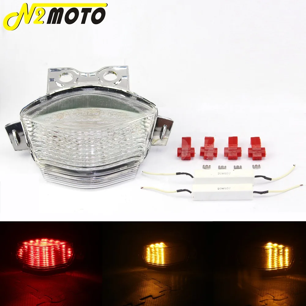 Clear Motorcycle Taillight Brake Amber/Red Turn Signal Light LED for KAWASAKI Ninja 650R  ER6N ER6F 2006 2007 2008