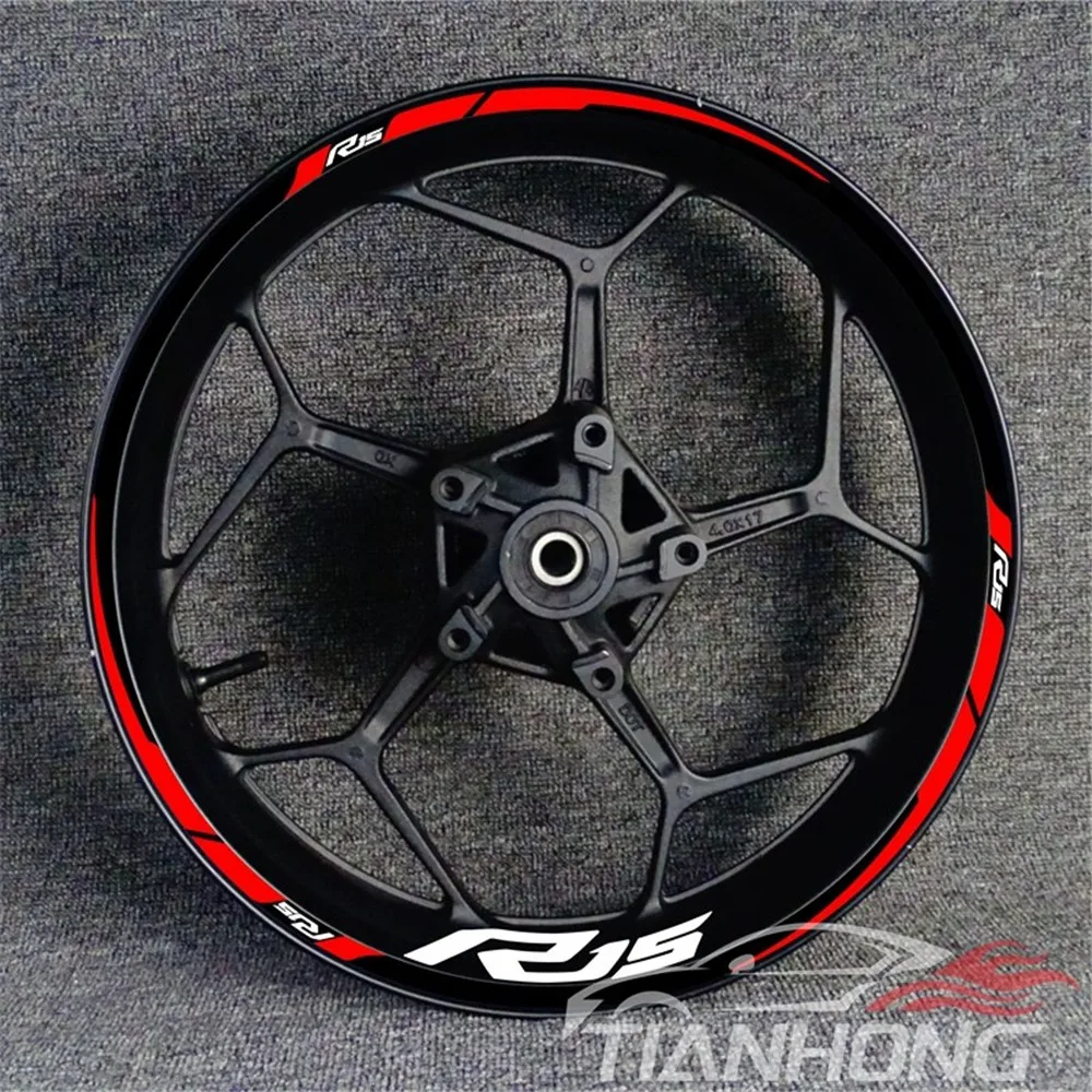 17 Inch Nieuwe Motorfiets R3R15 Wiel Hub Gemodificeerde Mes Strip Velg Stalen Ring Reflecterende Waterdichte Sticker Sticker 4 Si