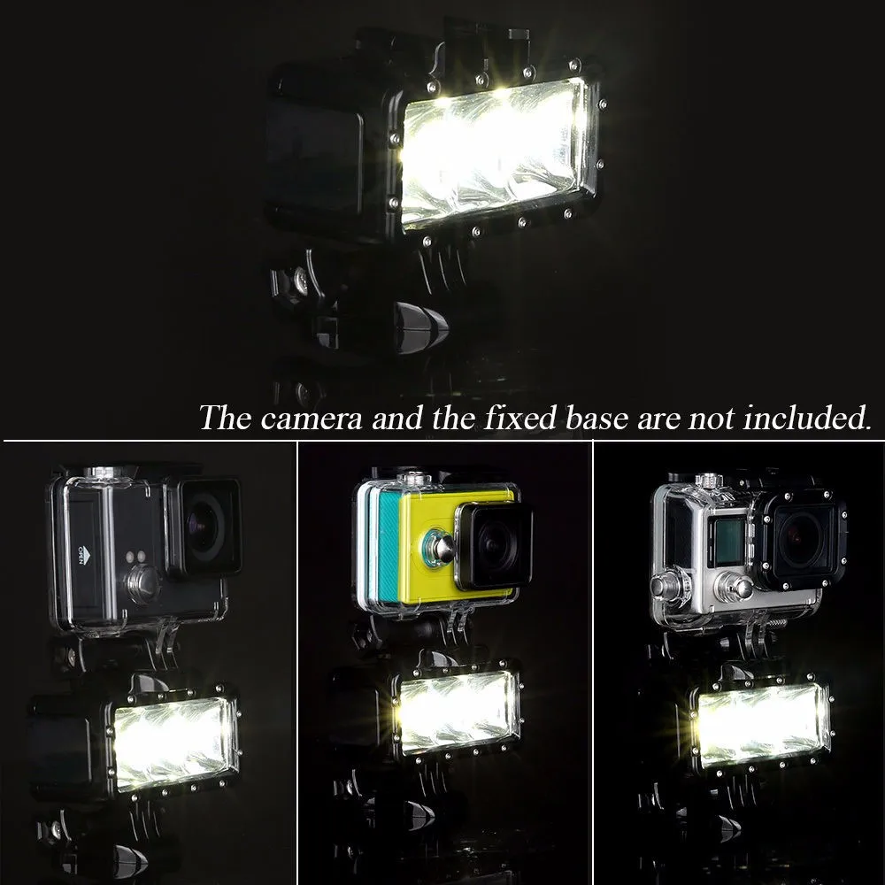 30m Subacquea Impermeabile LED Ad Alta Potenza Luce del Flash Per Gopro Eroe 4 3 + 3 2 1, macchina Fotografica di azione di Riempimento Lampada