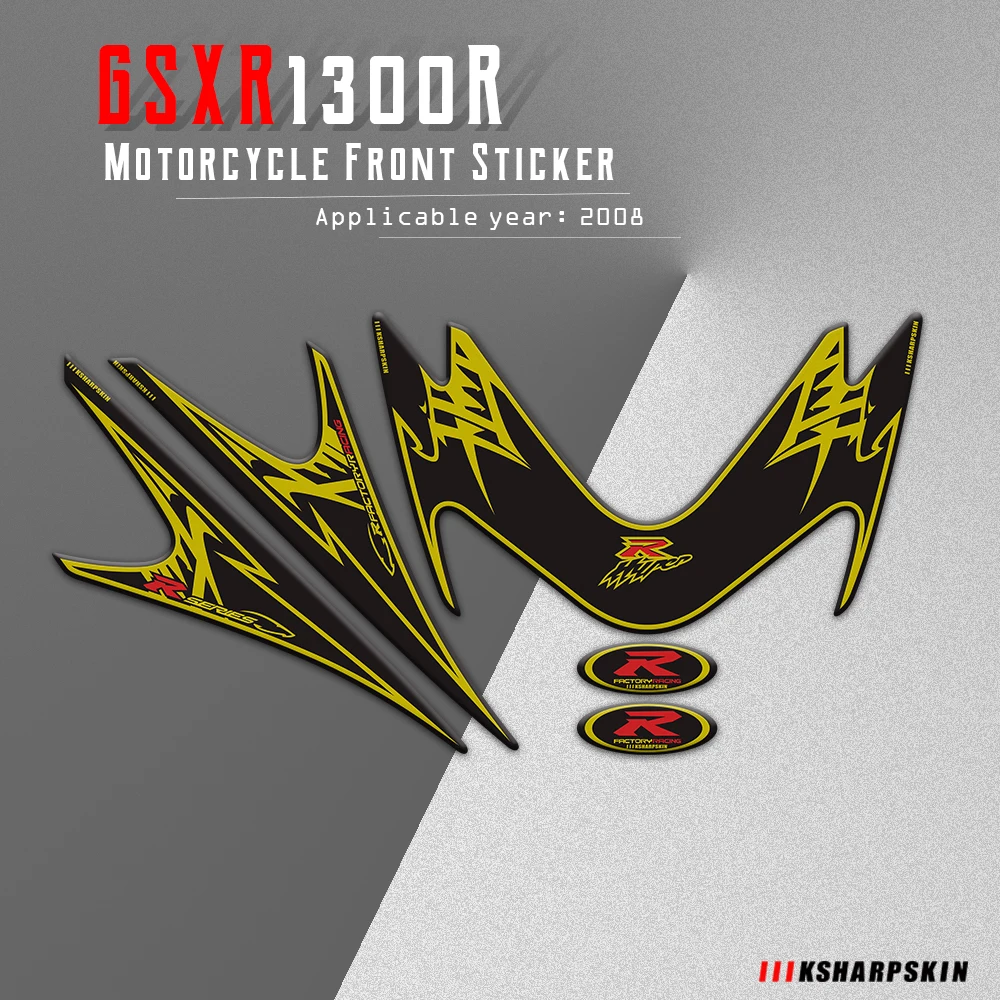 3D Gel Sticker Motorcycle Front Fairing Head Decorative Decal Number Board Protector For SUZUKI GSXR1300R Hayabusa 2008