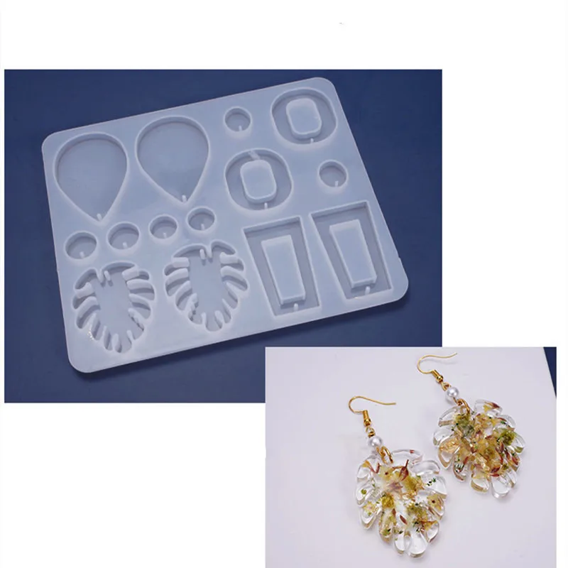 SNASAN-G02 Crystal Election Xy Mould, Résine Dangle Earring Pendant Mould, Considérant des moules en silicone, Décoration, Artisanat, Bijoux, Outil exécutif