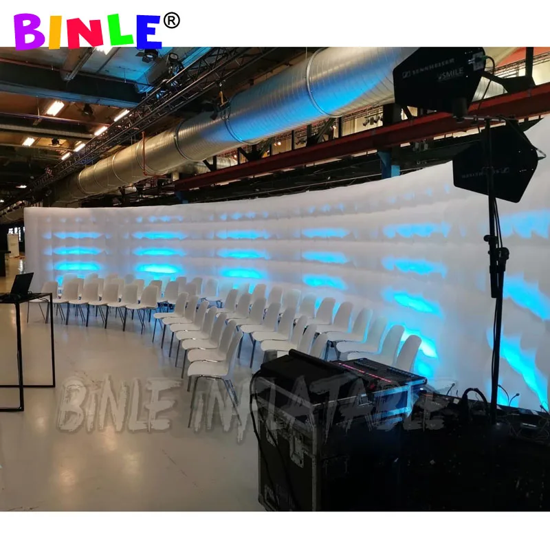 Parede inflável grande móvel com luz led que muda de cor, parede de ar para atividade de eventos