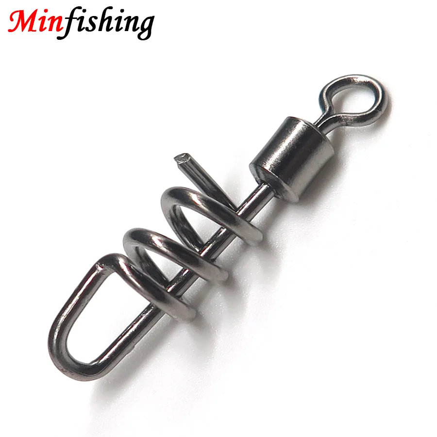 

Minfishing 25 pcs/lot Swivel Fishing Ball Bearing Swivel + Screwed Snap Rolling Swivels Hook Connector Lure Accessories