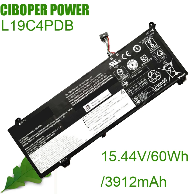 

CP настоящая аккумуляторная батарея для ноутбука L19C4PDB 15,44 V/60Wh/3912mAh для 14 G2 ITL 2021 L19M4PDB