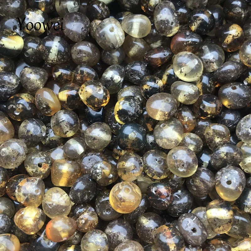 

Yoowei Green Amber Beads Gemstone diy for Baby Teething Necklace Jewelry Making 100% Baltic Natural Amber Loose Beads Wholesale