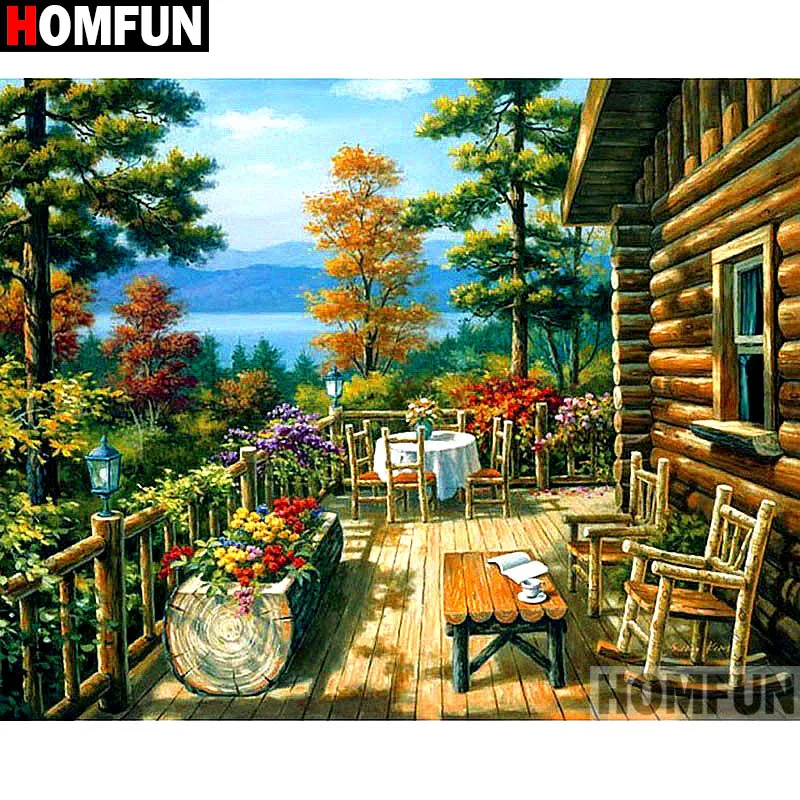 HOMFUN Diamond Painting Cross Stitch Pattern 5D Diamond Embroidery \