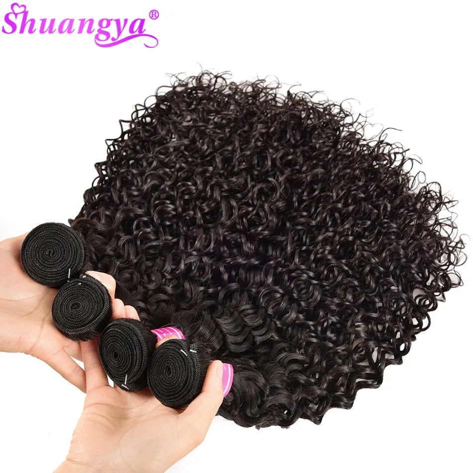 Extensiones de cabello humano virgen, mechones de cabello rizado brasileño con ondas de agua, grado 10A, 2, 3, 4, 5, 10 piezas, venta al por mayor