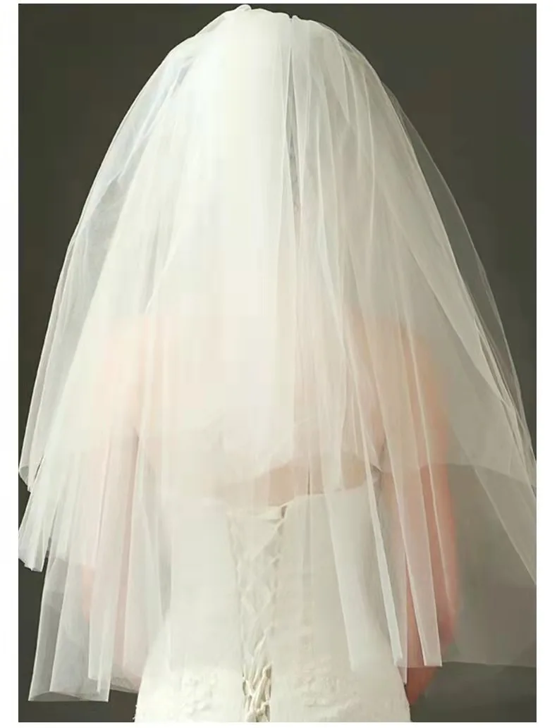 Velo da sposa formale 1.5 metri copricapo da sposa a 2 strati bianco avorio Velo da sposa semplice con pettine accessori da sposa De Novia Velo