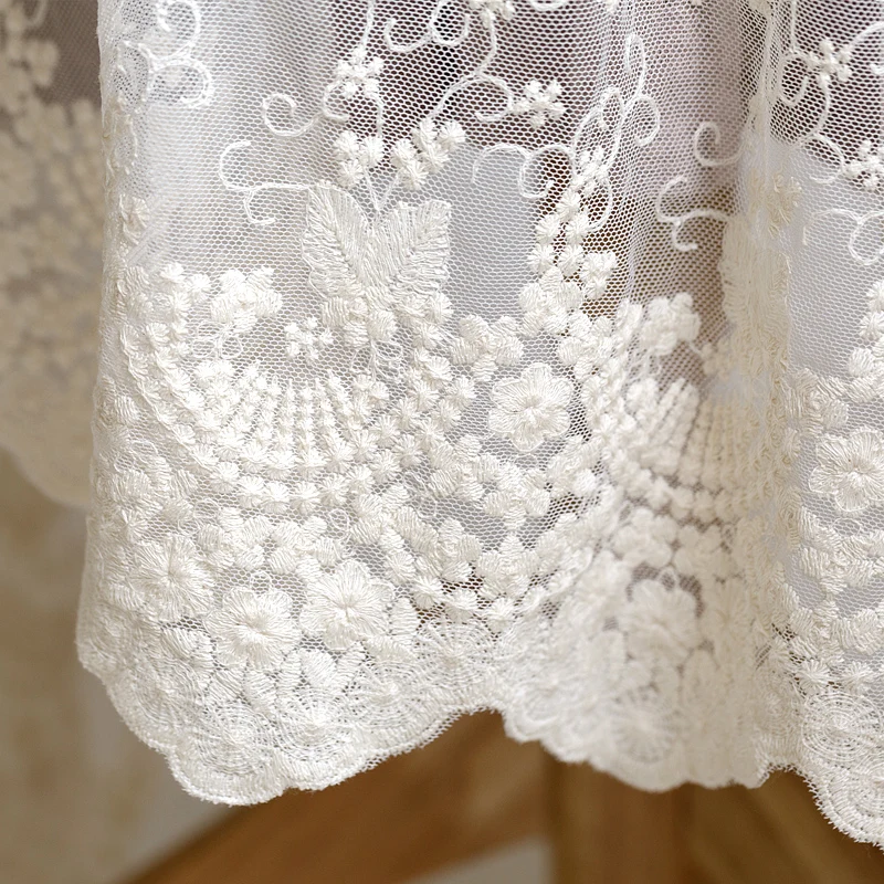 Soft mesh fabric  embroidery beige lace fabric clothing surface accessories handmade cloth beautiful and fresh