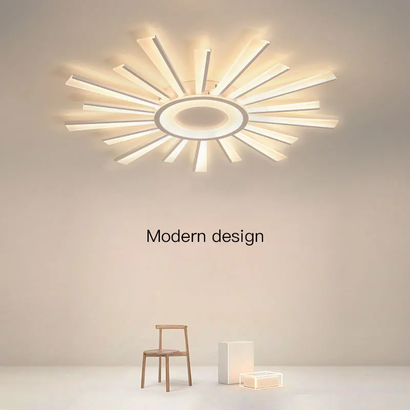 Modern and Simple LED Chandelier Creative Sunlight Ceiling Light Living Room Bedroom Dining Room Kitchen Lighting Remote Control